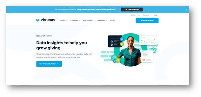 Virtuous, the best nonprofit CRM for forward-thinking organizations.